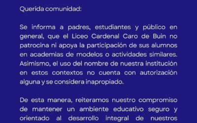 Informativo respecto a la participación de estudiantes en academias de modelos o actividades similares