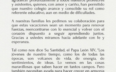 Mensaje al cierre del primer semestre 2025