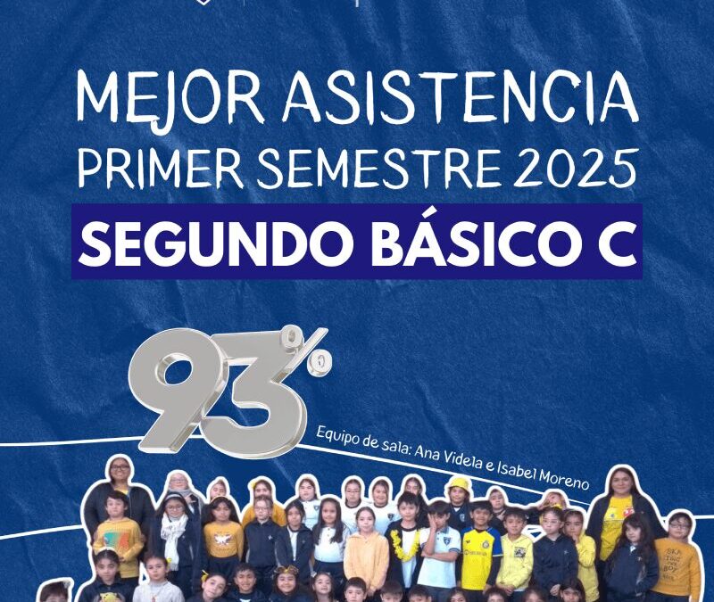 Segundo Básico C: Reconocimiento a la mejor asistencia del primer semestre 2025 en Sección Pre-Básica