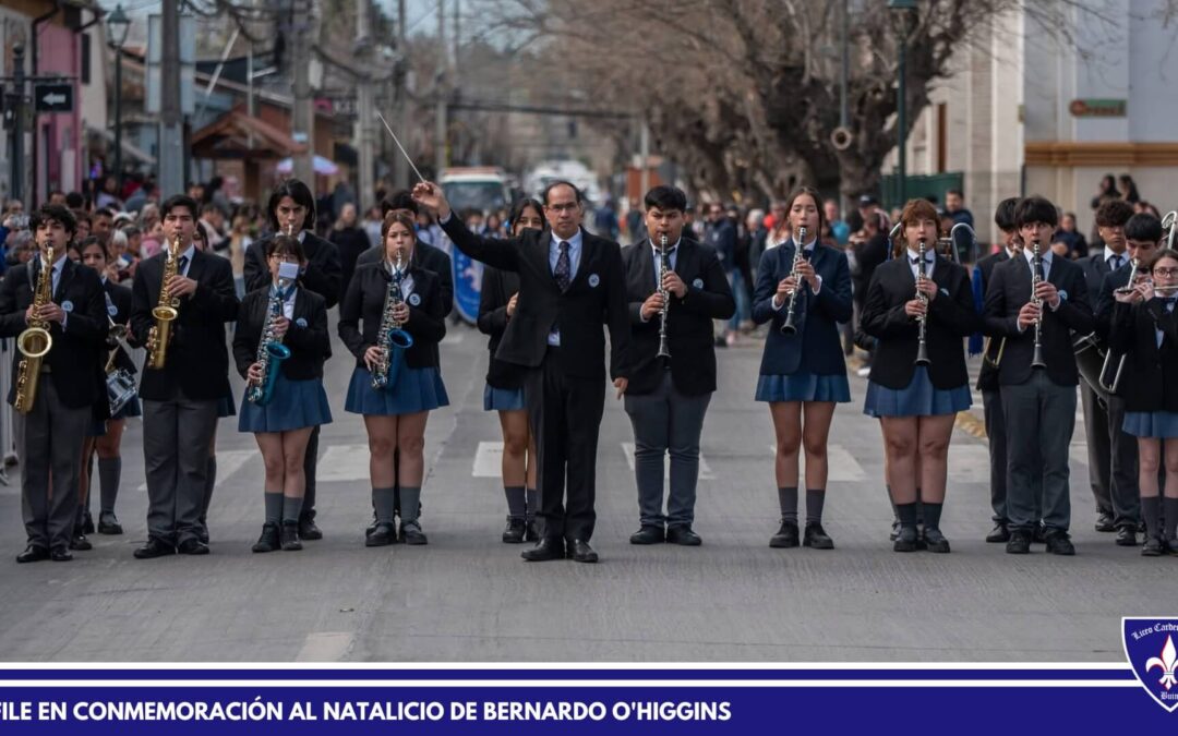Destacada participación del Liceo Cardenal Caro en el desfile en conmemoración al natalicio de Bernardo O’Higgins
