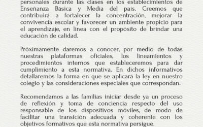 A propósito de la ley que prohíbe el uso de celulares en colegios