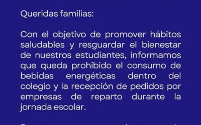 Informativo respecto al consumo de bebidas energéticas y entregas por parte de repartidores