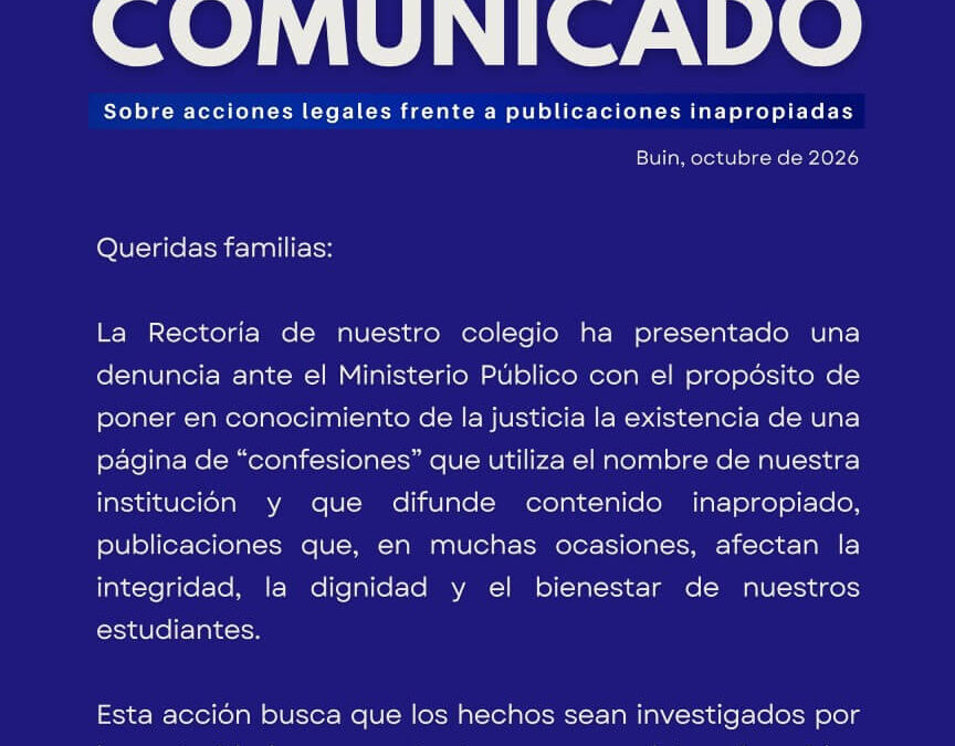 Comunicado sobre acciones legales frente a publicaciones inapropiadas en redes sociales
