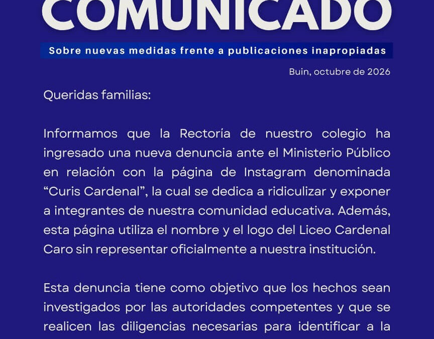 Comunicado sobre nuevas medidas frente a publicaciones inapropiadas